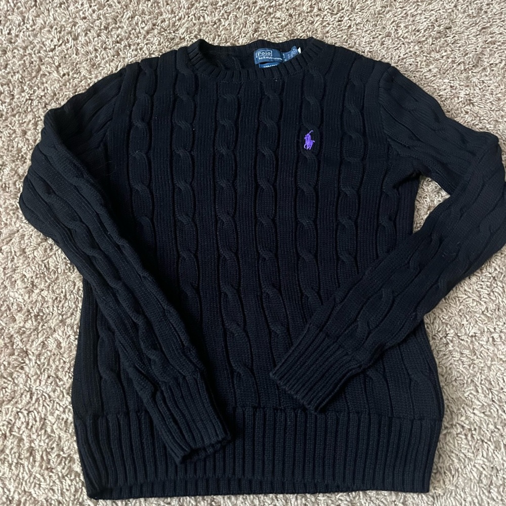 Polo Ralph Lauren Black Cable Knit Sweater